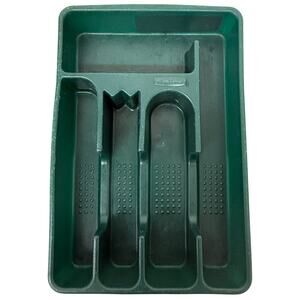 VTG Rubbermaid Large Cutlery Tray Silverware Utensil Holder Green #2919